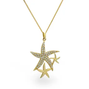 10k Yellow gold Stars pendant necklace-03