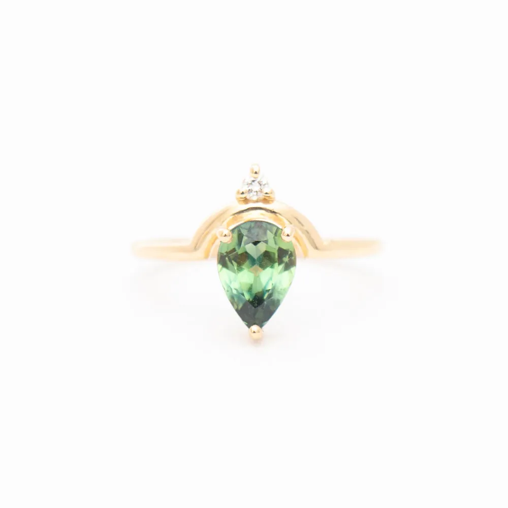 1.24 ct Australian Nestled Pear Sapphire Ring