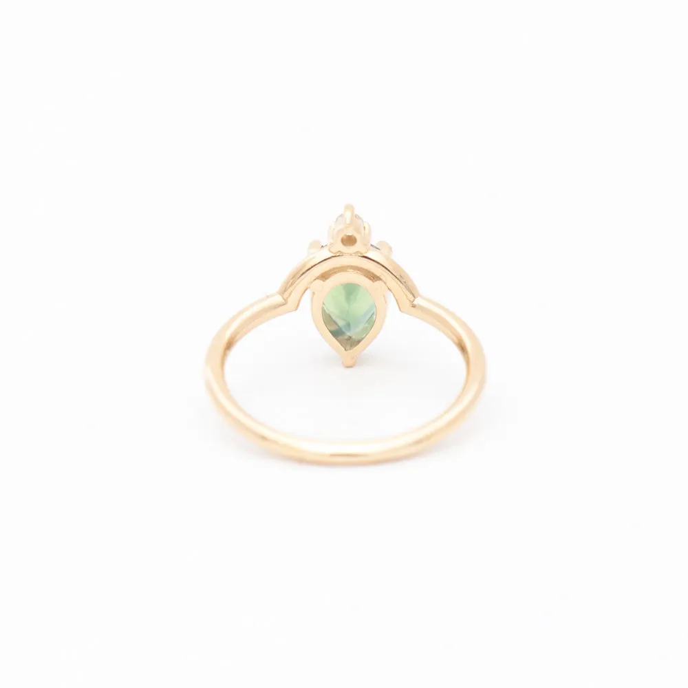 1.24 ct Australian Nestled Pear Sapphire Ring