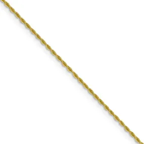 1.2mm 10k Yellow Gold Diamond Cut Loose Rope Chain Necklace