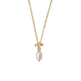 14K Acanthus Pearl Necklace