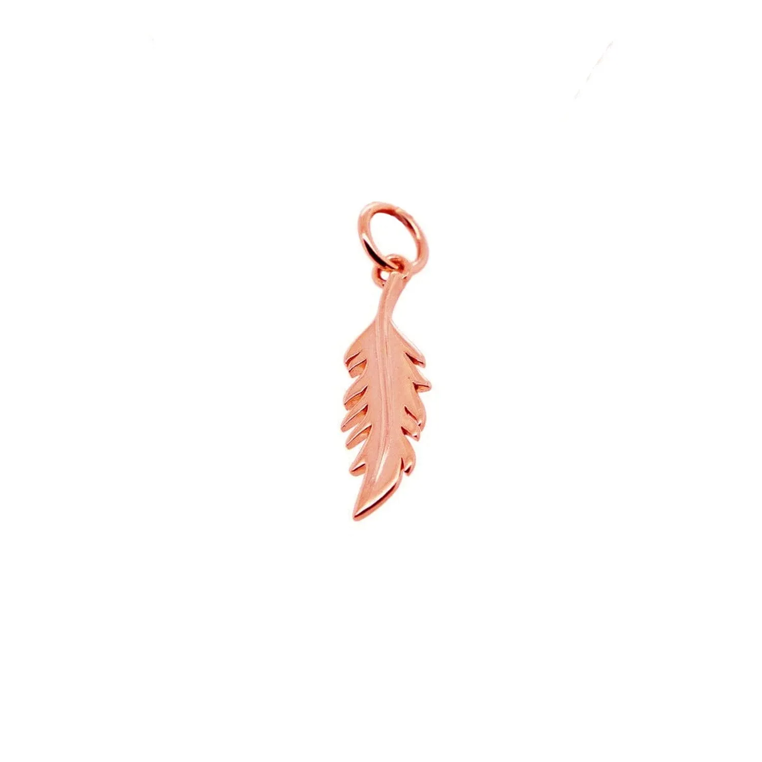 14k Gold Vertical Flamingo Feather Charm by Lindsey Gurk