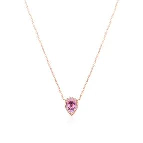 14KT Rose Gold Pink Amethyst Diamond Sophie Necklace