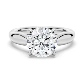 1.5 CT Tapered 4-Prong Hidden Halo Round Moissanite Engagement Ring