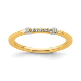 1.5mm 14k Yellow & White Gold .04 Ctw Diamond Stackable Band