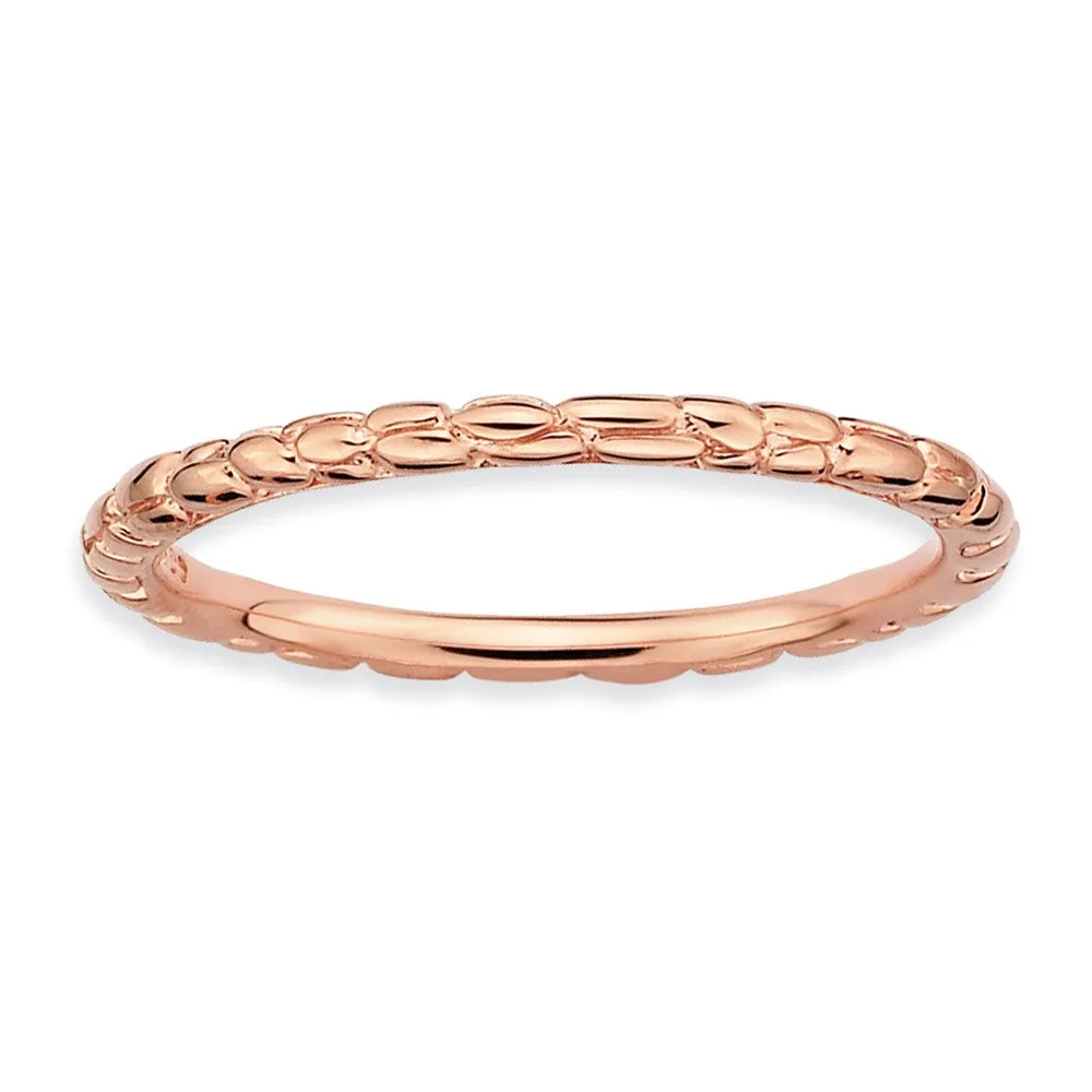 1.5mm Stackable 14K Rose Gold Plated Silver Band