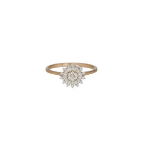 18K Rose Gold & 0.17 Carat Diamond Ring (2gm)