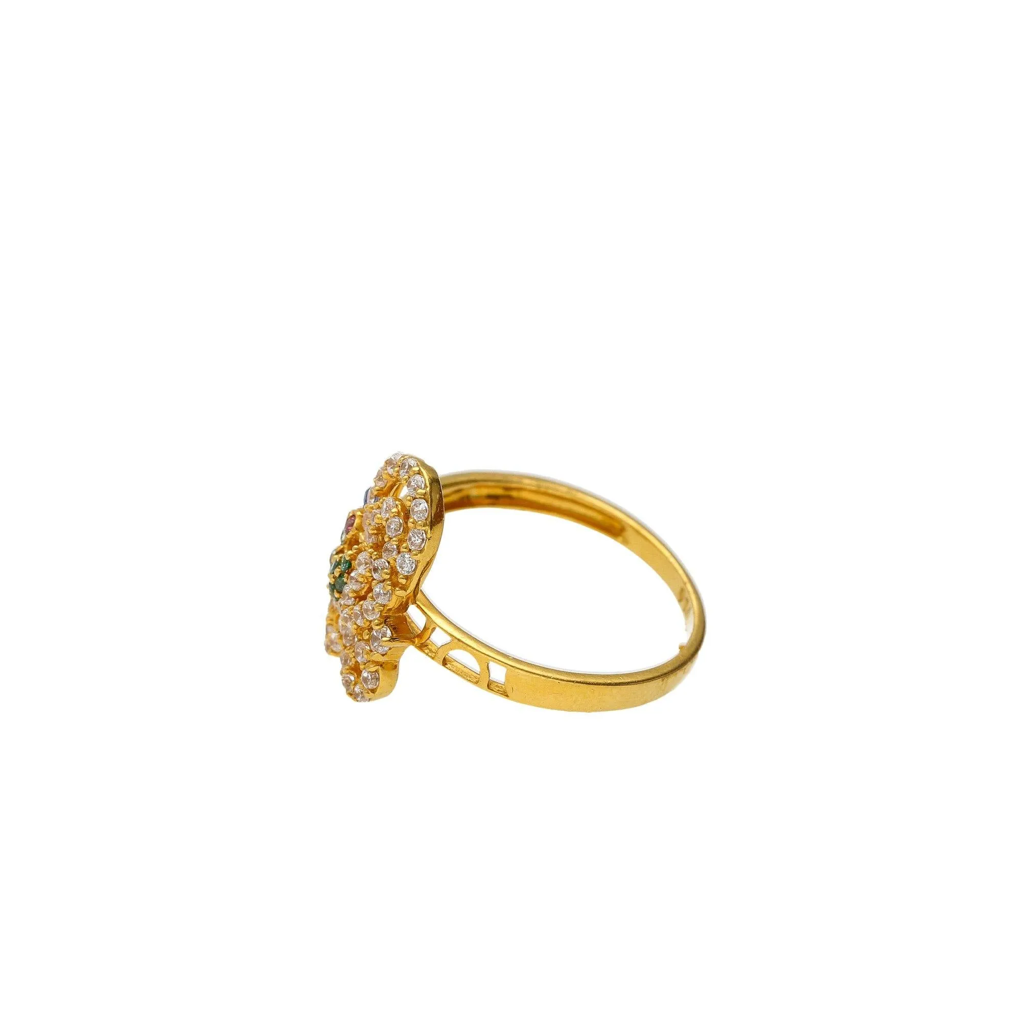 22K Yellow Gold Peacock Minimal Ring