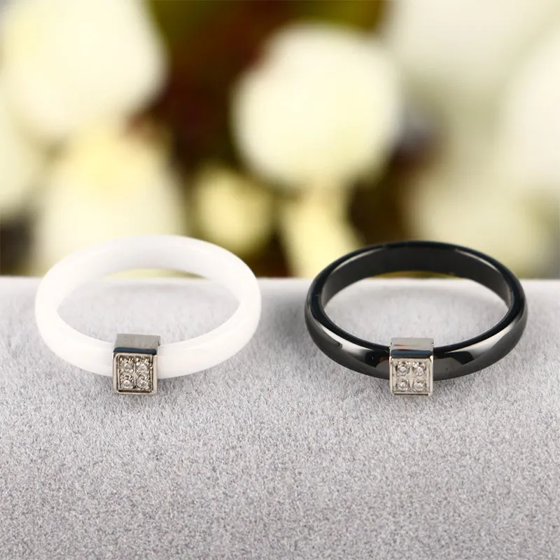 3Mm Width Smooth Ceramic Rings For Women Pink Black White Thin Pick Ceramic Ring Unique Wedding Enga