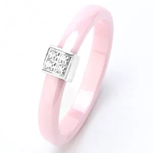 3Mm Width Smooth Ceramic Rings For Women Pink Black White Thin Pick Ceramic Ring Unique Wedding Enga