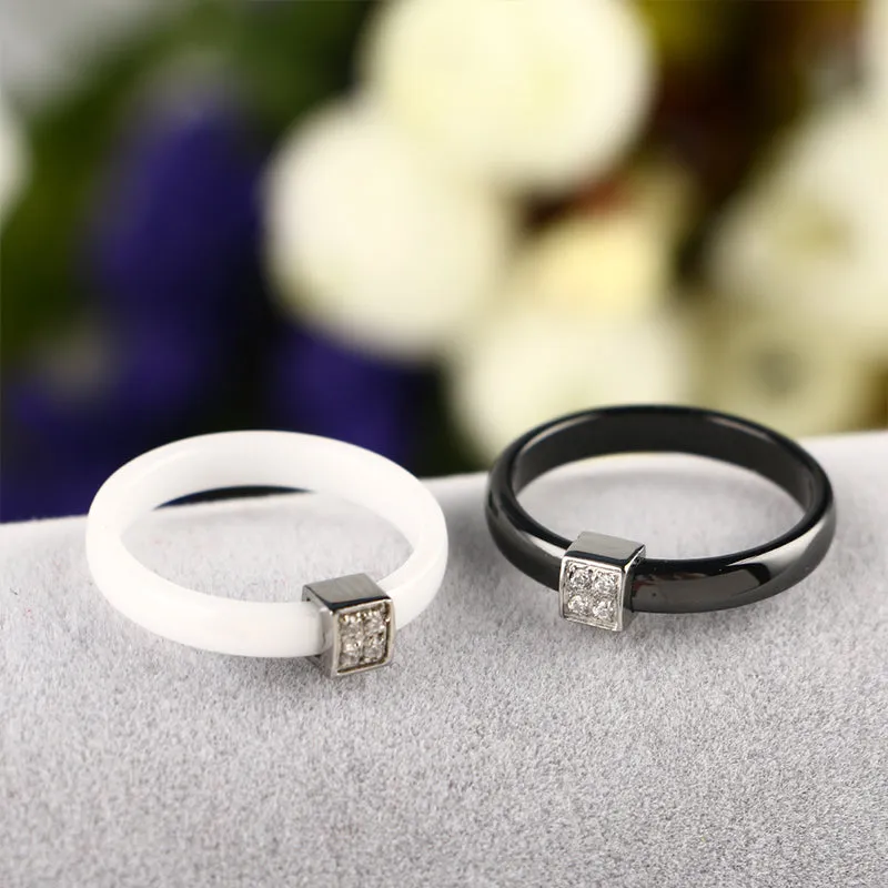 3Mm Width Smooth Ceramic Rings For Women Pink Black White Thin Pick Ceramic Ring Unique Wedding Enga