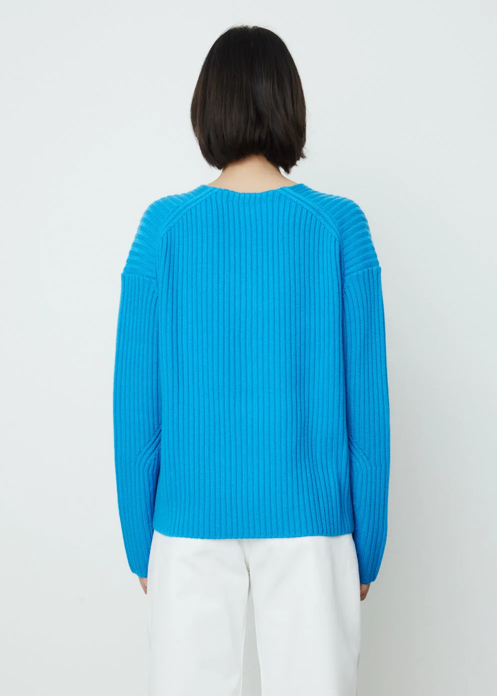 5G Merino Rib V-Neck Jumper