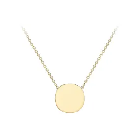 9K Yellow Gold 10mm Disc Adjustable Necklace 41cm-43cm