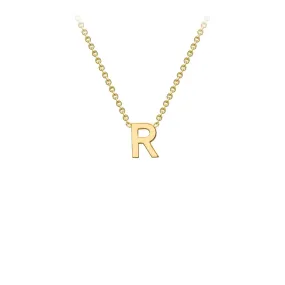 9K Yellow Gold 'R' Initial Adjustable Letter Necklace 38/43cm