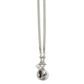 A Von Treskow Round Silver Locket Necklace.