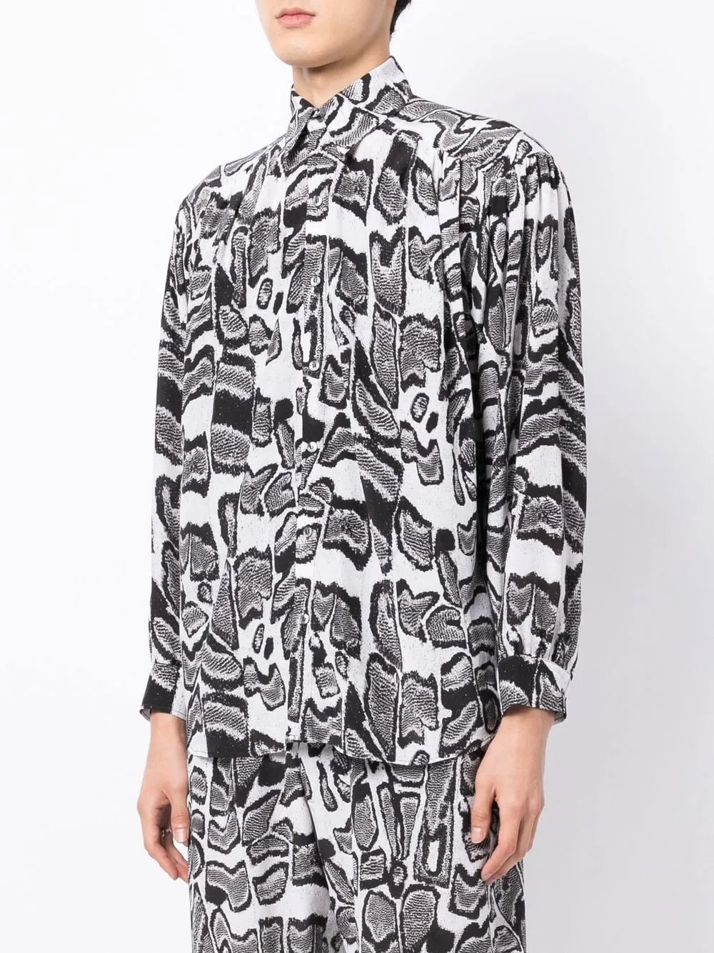 Abstract-Pattern Long-Sleeve Shirt