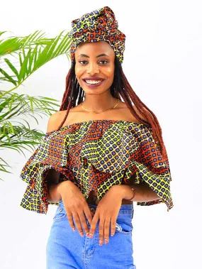 African Print Shirt for Women Kente Traditional Top