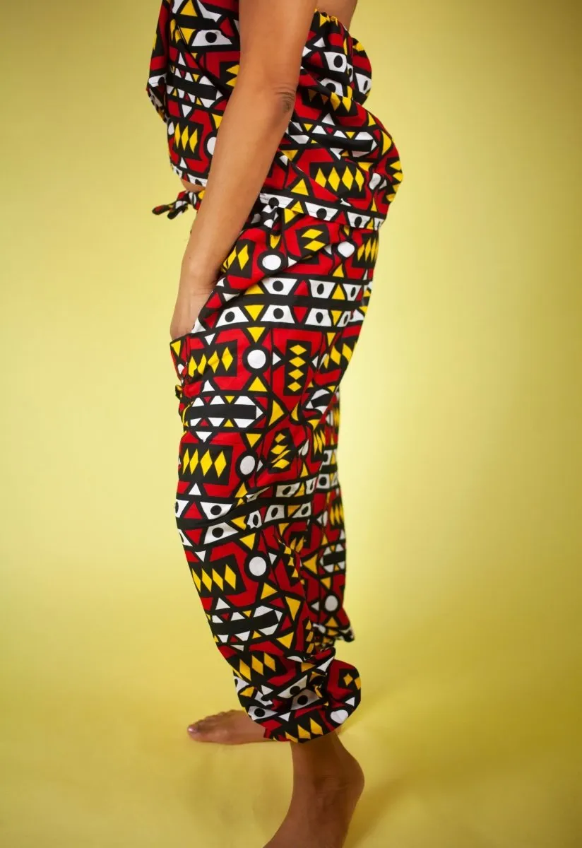 African Trousers In Electric Red