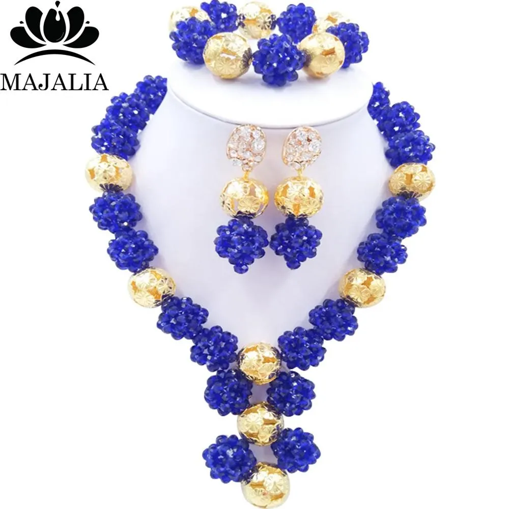 African Wedding Crystal necklace bridal jewellery set