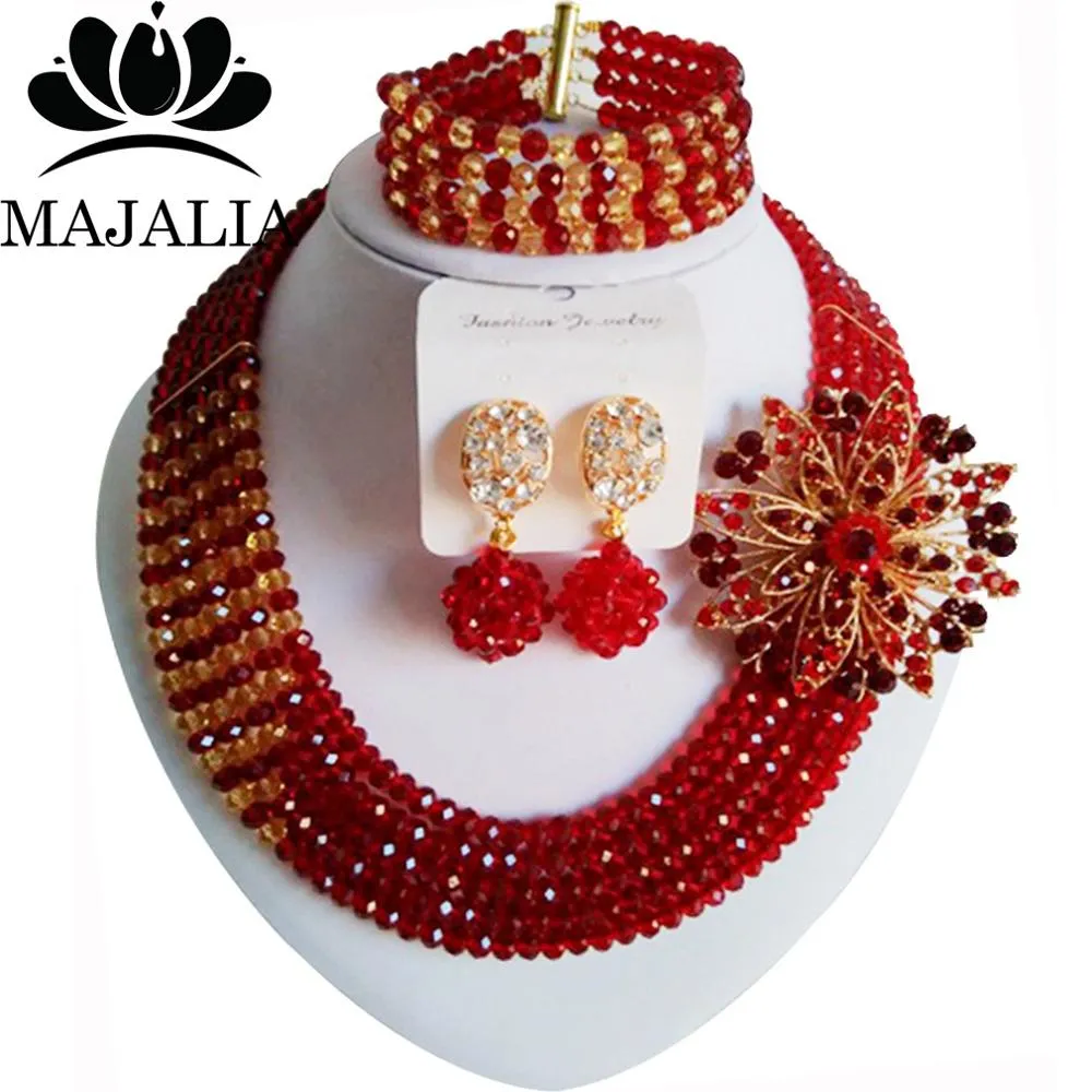 African Wedding Crystal necklace bridal jewellery set