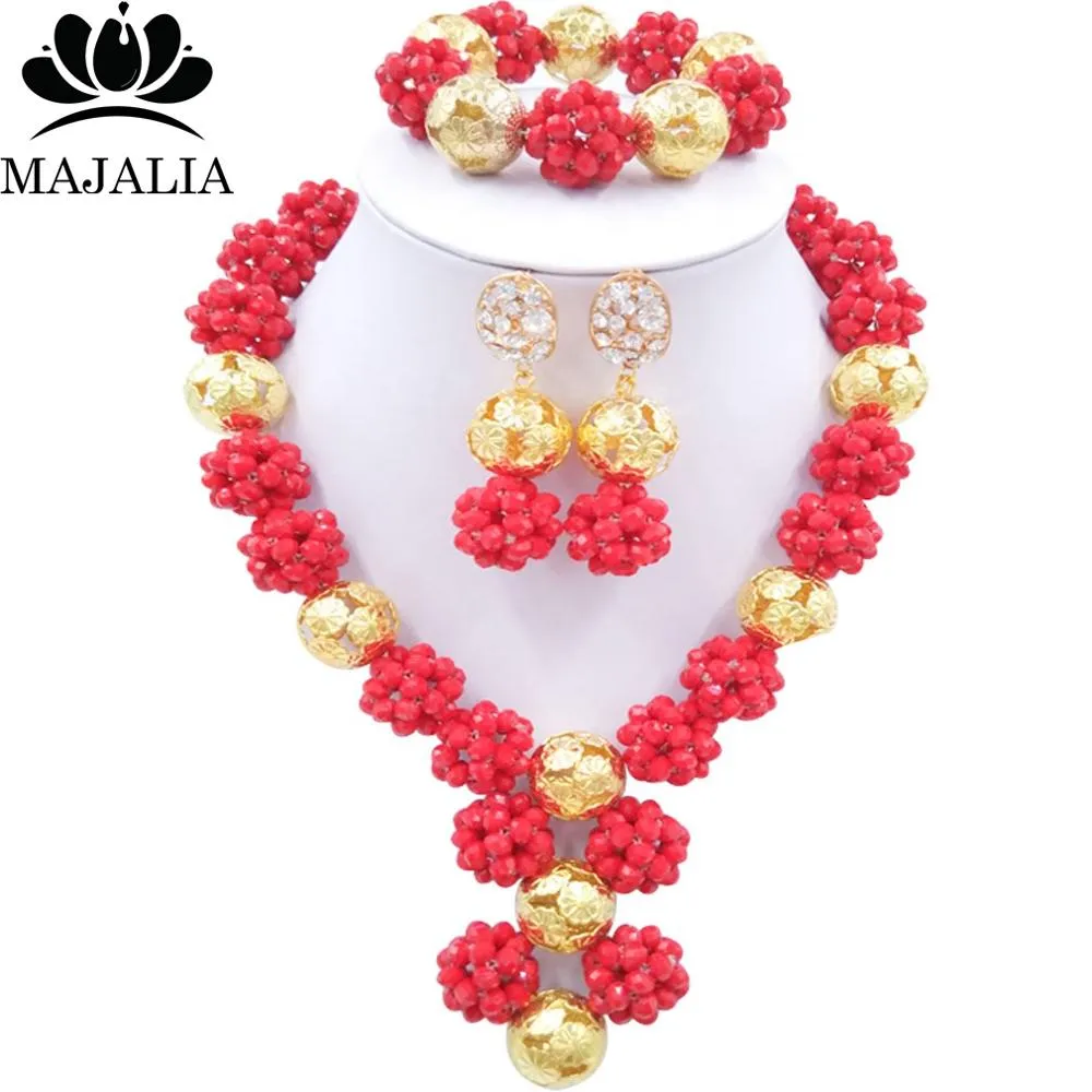 African Wedding Crystal necklace bridal jewellery set