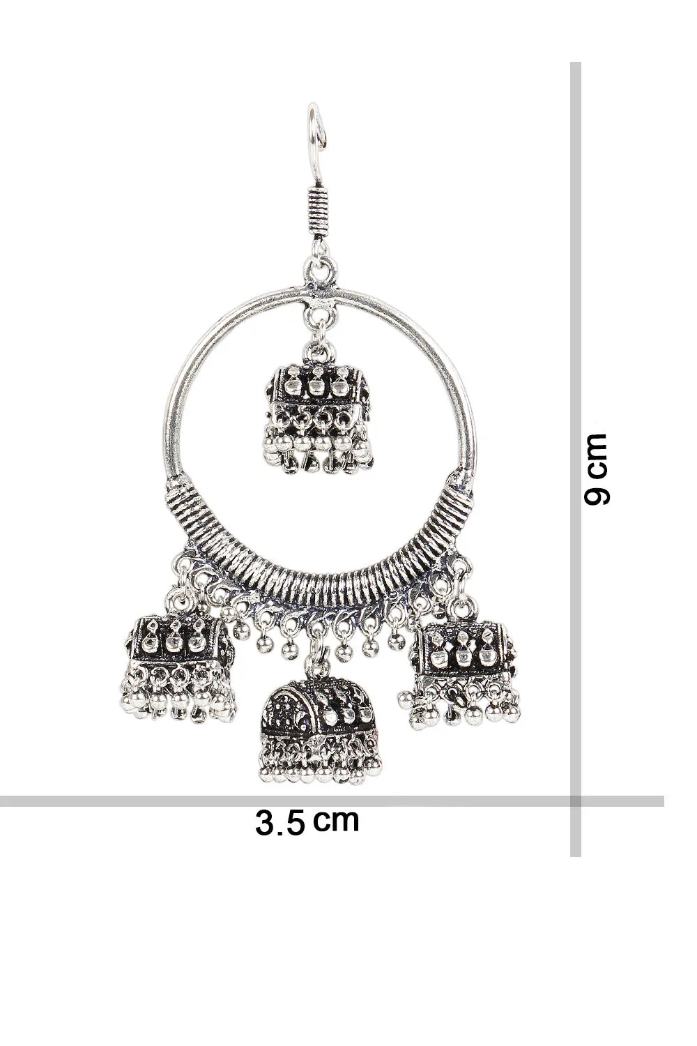 Alloy Jhumka Earring in Silver