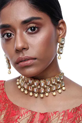 Alloy Necklace and Earring Sets in Gold