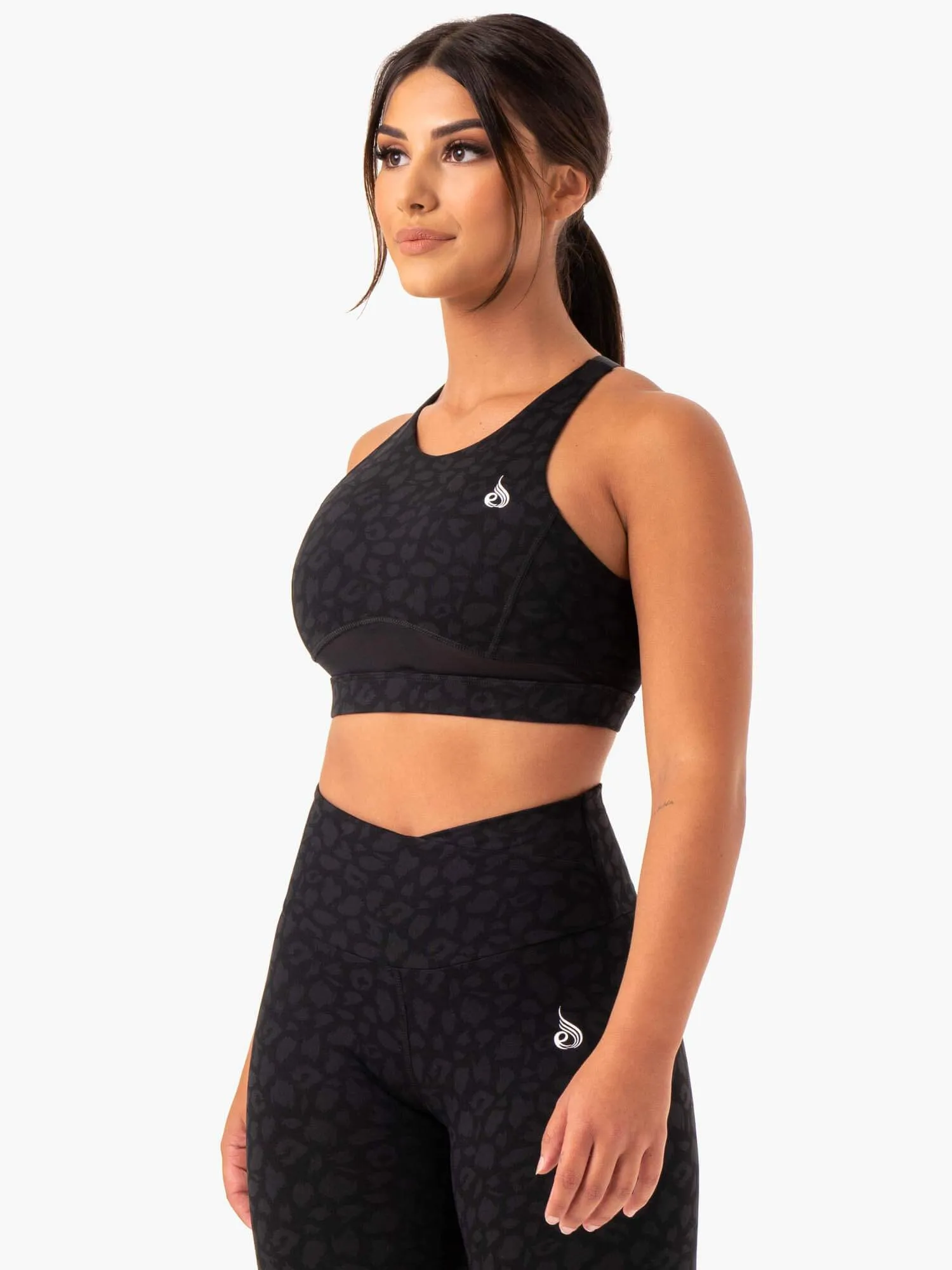 Amazon Mesh Sports Bra - Black Leopard