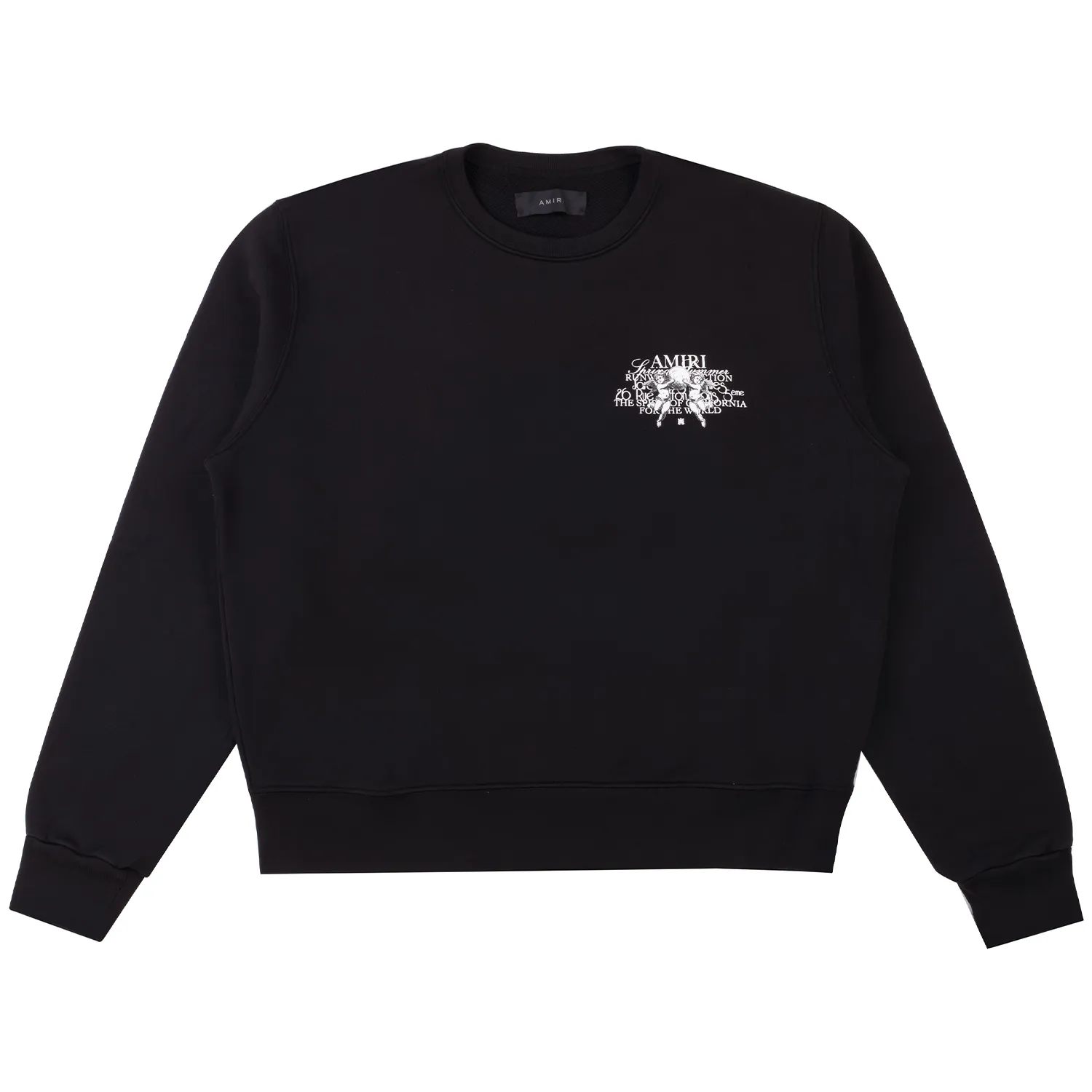 Amiri Cherub Text Crewneck Sweater Black