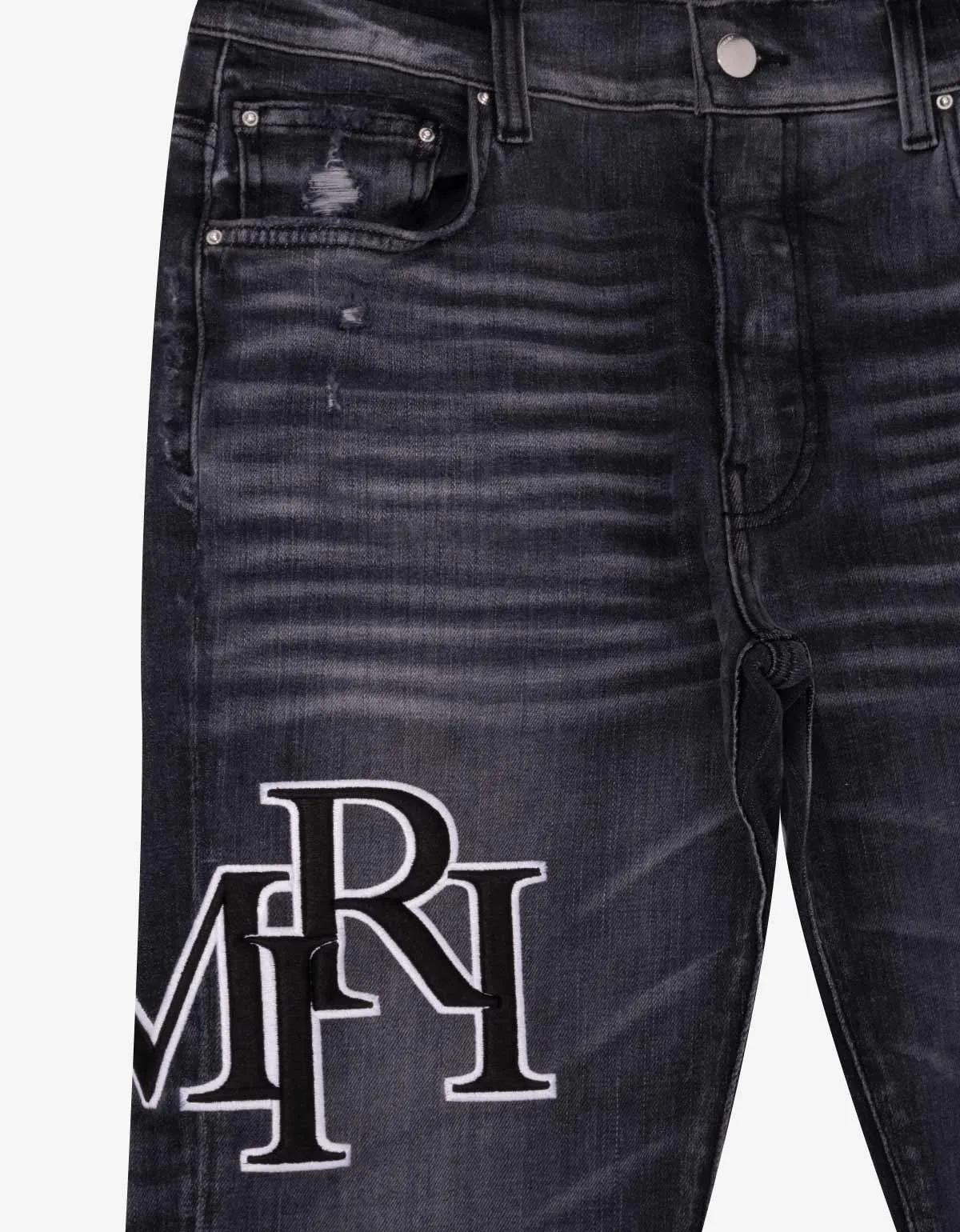 Amiri Jeans Black Staggered Logo