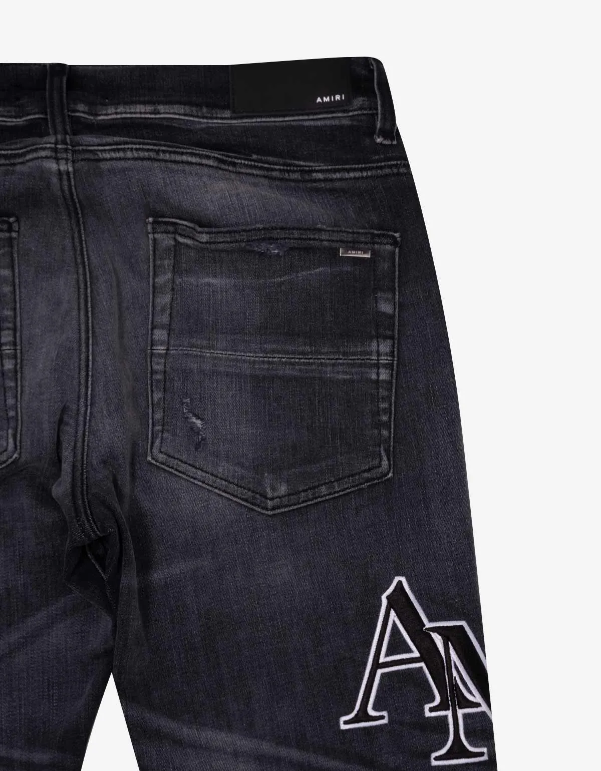 Amiri Jeans Black Staggered Logo