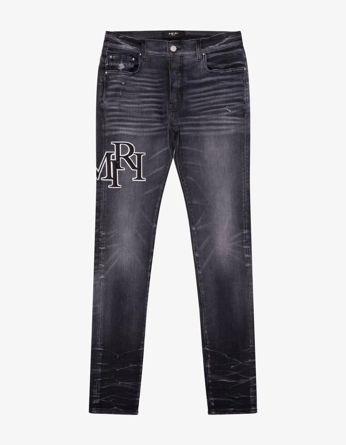 Amiri Jeans Black Staggered Logo