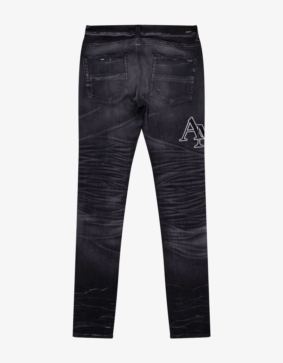 Amiri Jeans Black Staggered Logo