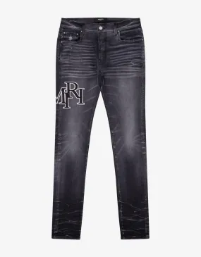 Amiri Jeans Black Staggered Logo