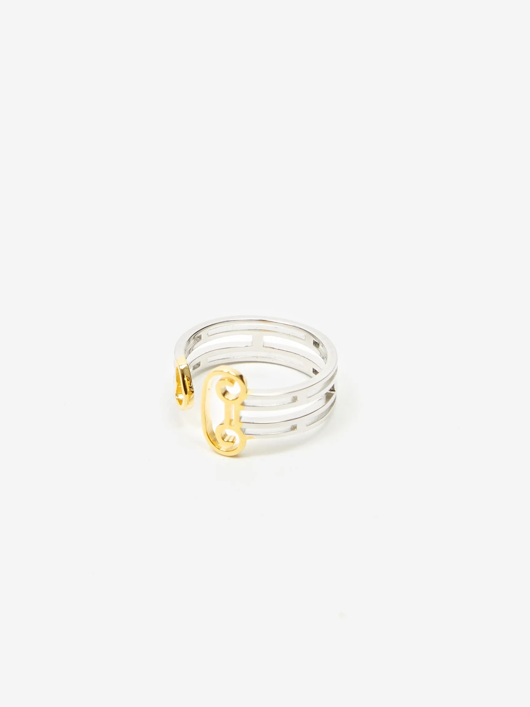 Aries Column Ring - Silver/Gold