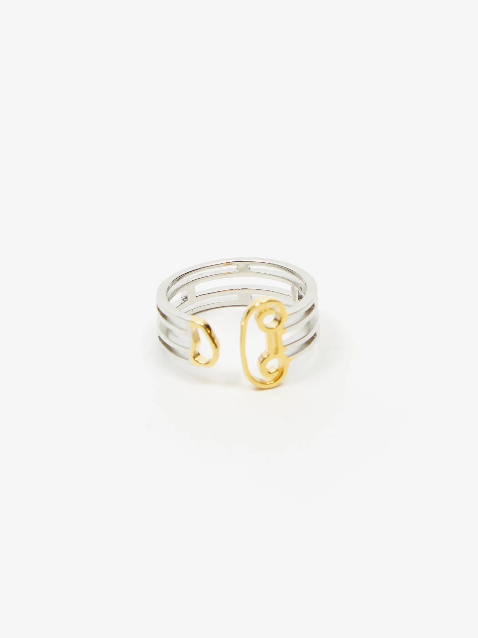 Aries Column Ring - Silver/Gold