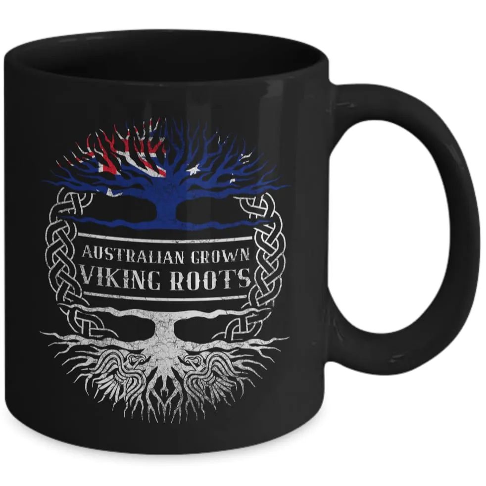 Australian Grown Viking Roots Black Mug