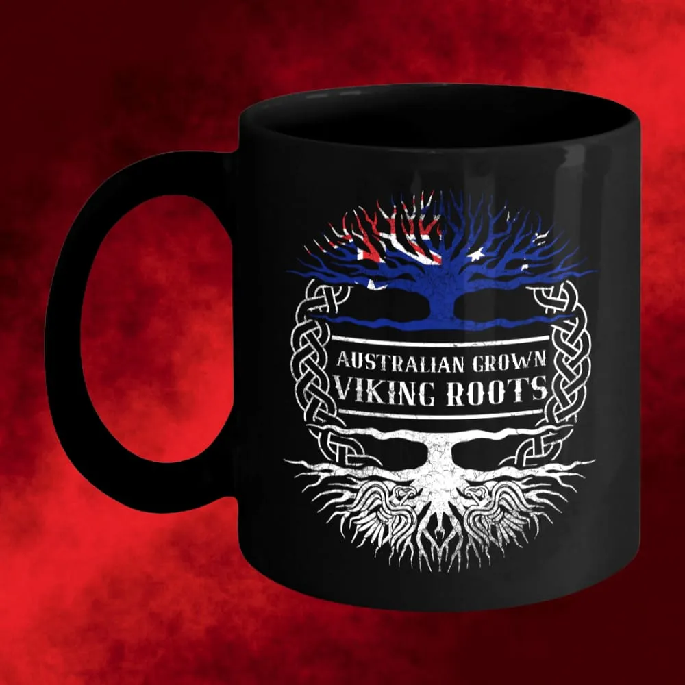 Australian Grown Viking Roots Black Mug