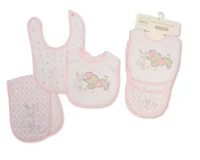 Baby 2 Bib and Burp Cloth Set - Pink (PK6) BW-104-831P