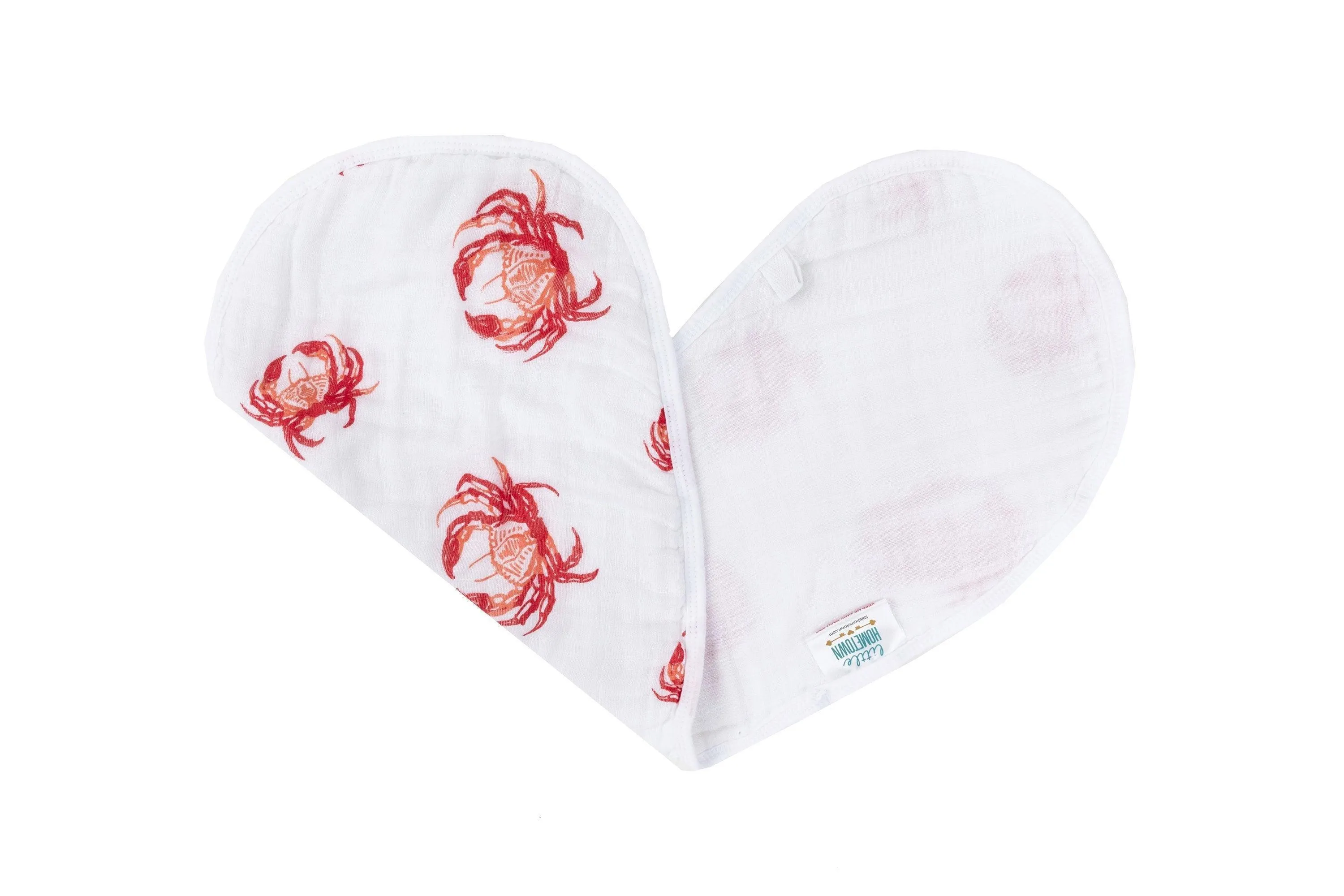 Baby Burp Cloth & Bib Combo: Pink Crab