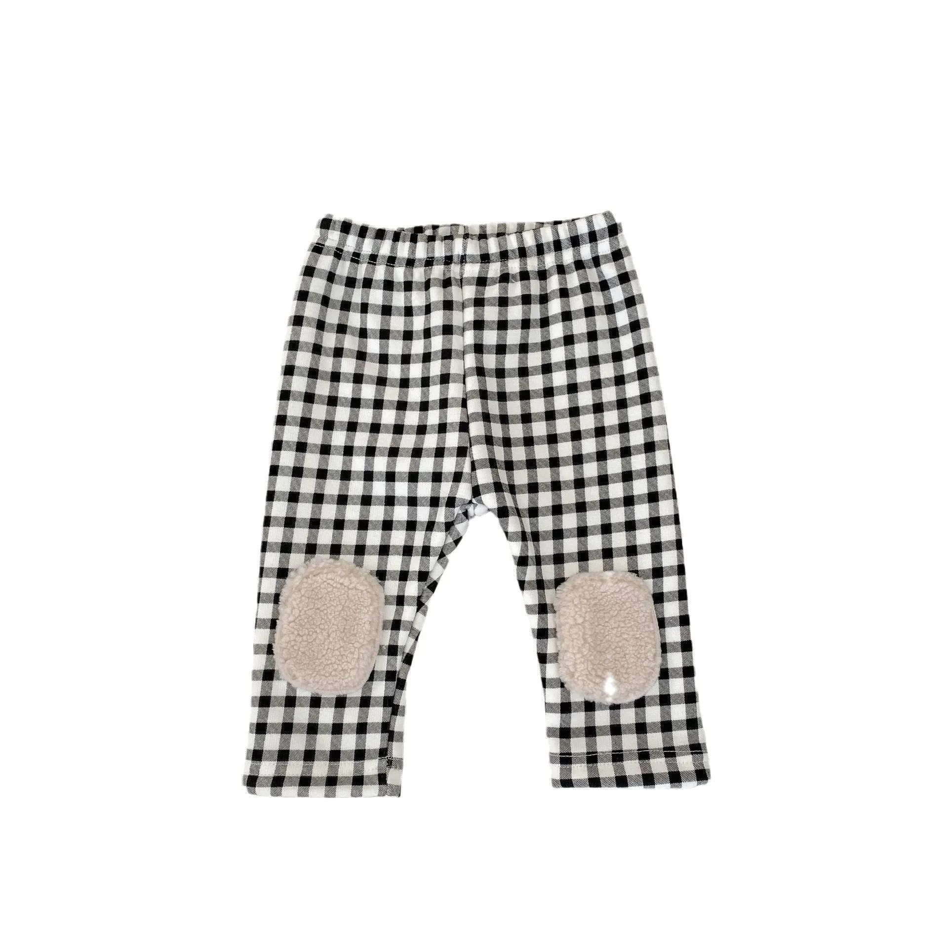 Baby Kid Girls Solid Color Checked Pants Wholesale 23101976