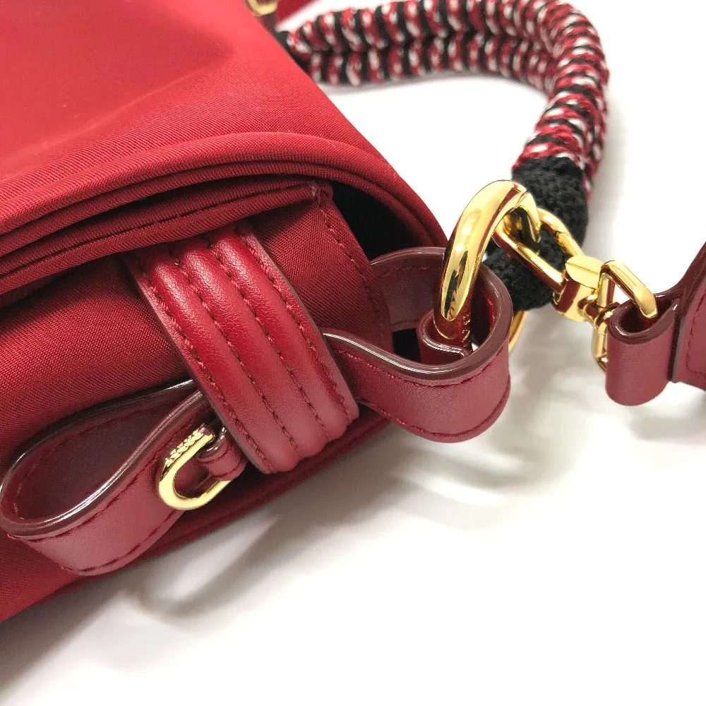 BALLY Handbag Nylon Red Handbag Women Used Authentic