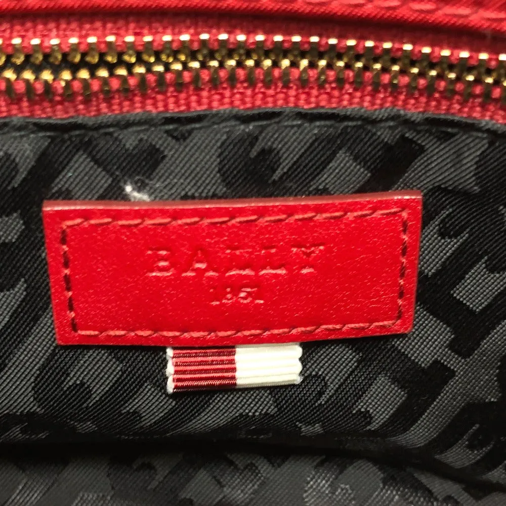 BALLY Handbag Nylon Red Handbag Women Used Authentic