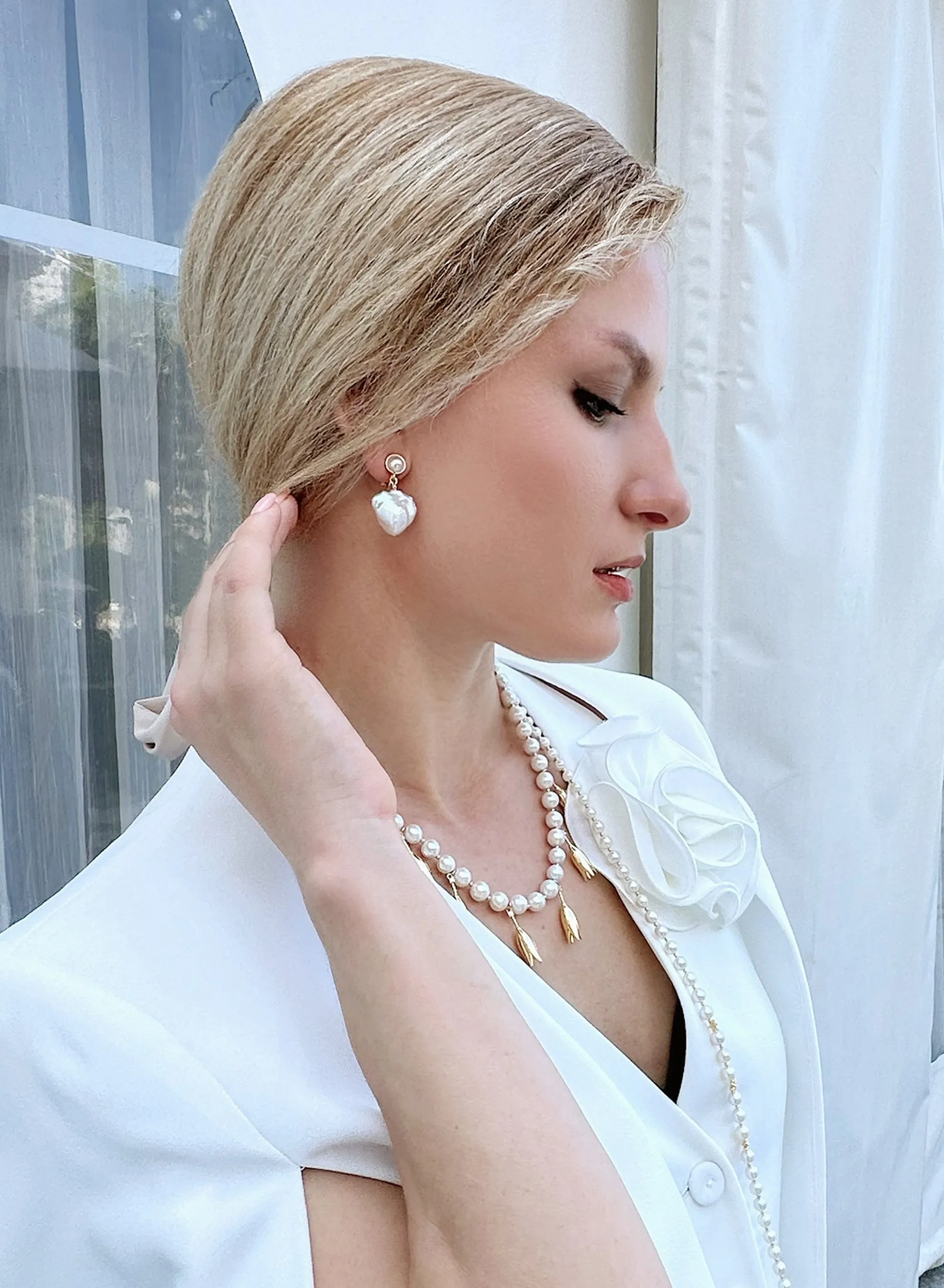 Baroque Freshwater Pearls Clip On Earrings KE002