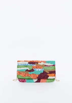 Beads clutch bag