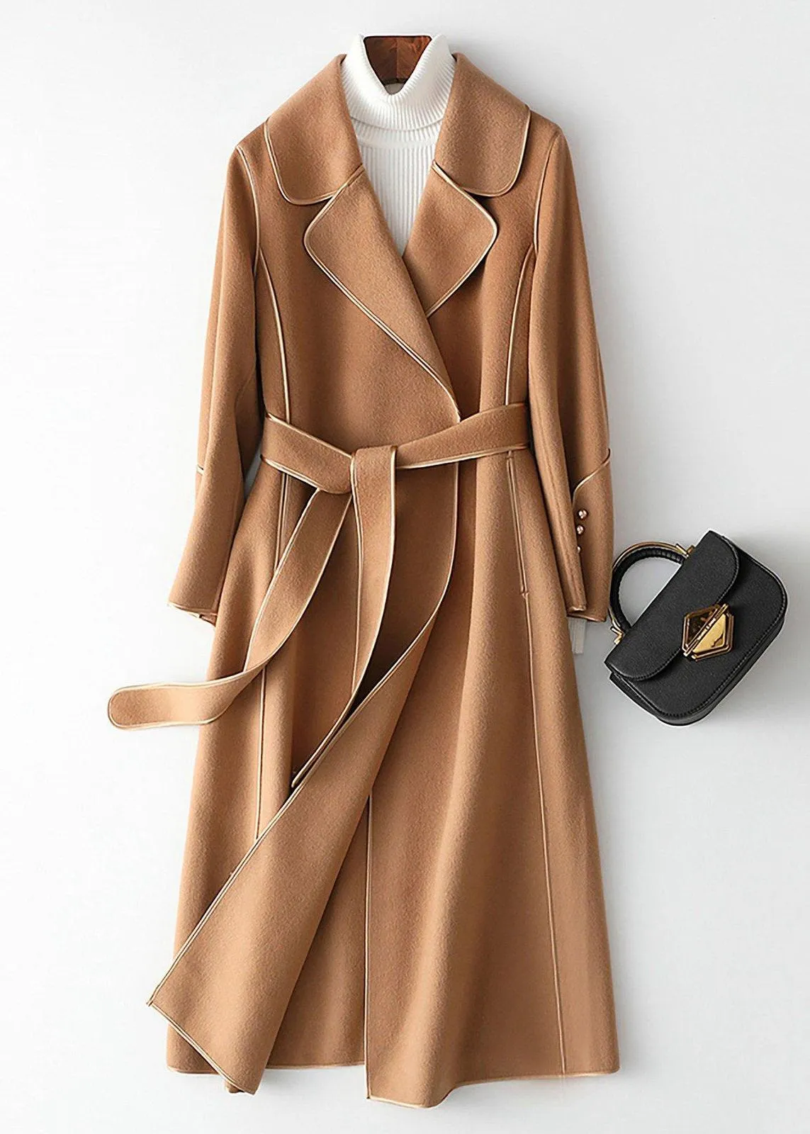 Belted Double Face Wool Coat