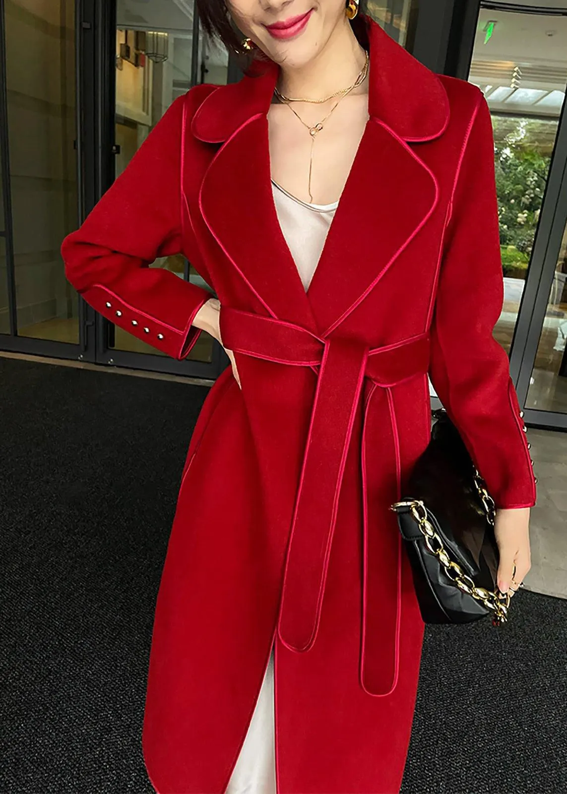 Belted Double Face Wool Coat