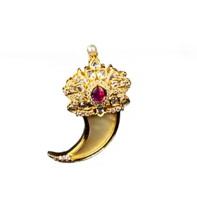 Best Quality Gold Plated Single Lion Nail with Diamond Pendant By Asp Fashion Jewellery