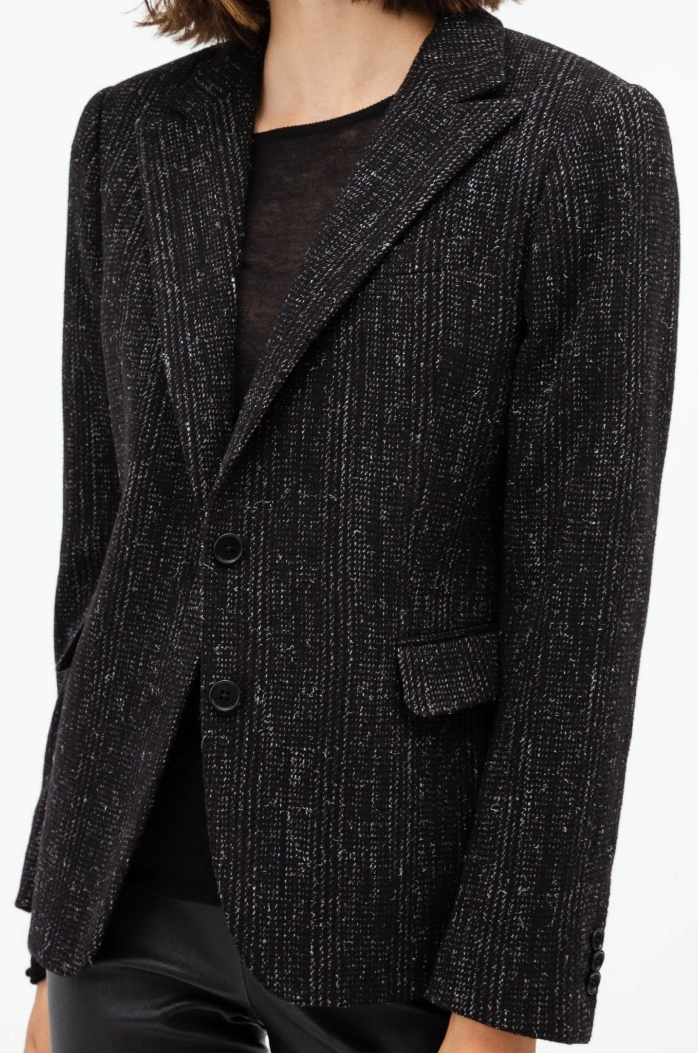 BIANCA BUTTON BLAZER IN ITALIAN WOVEN WOOL