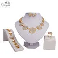 Big African jewelry set Gold-color Necklace Sets Fashion Wedding Bridal Set